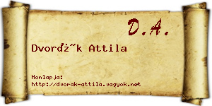Dvorák Attila névjegykártya