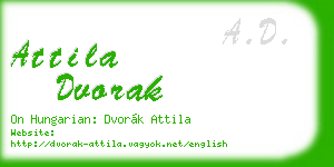 attila dvorak business card